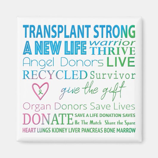 Transplant Organ Donation Awareness Magnet (Voorkant)
