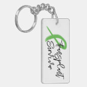 Transplant Overlevende Groene Lint Trendy Aangepas Sleutelhanger (Voorkant Links)