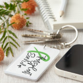 Transplant Overlevende Groene Lint Trendy Aangepas Sleutelhanger (Voorkant Rechts)