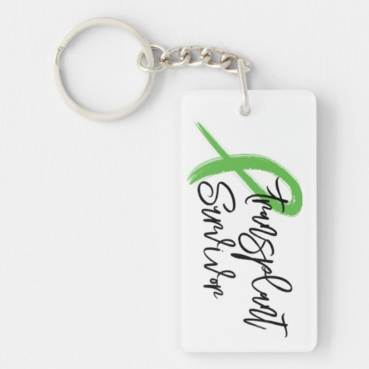 Transplant Overlevende Groene Lint Trendy Aangepas Sleutelhanger (Voorkant)