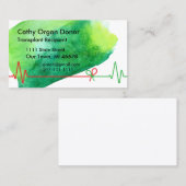 Transplant Recipient Green Waterverf Visitekaartje (Voorkant / Achterkant)