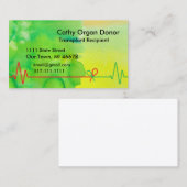Transplant Recipient Green Yellow Waterverf Visitekaartje (Voorkant / Achterkant)