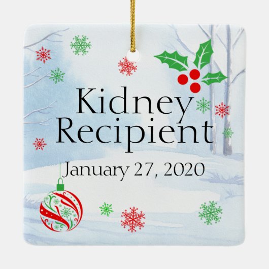  Transplant Recipient Kerstmis Keramisch Ornament (Achterkant)
