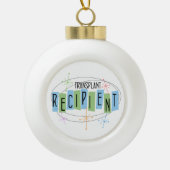 Transplant Recipient Retro Style Keramische Bal Ornament (Voorkant)