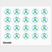Transplant Sterk Groen Ribbon Envelope Seal Ronde Sticker (Vel)