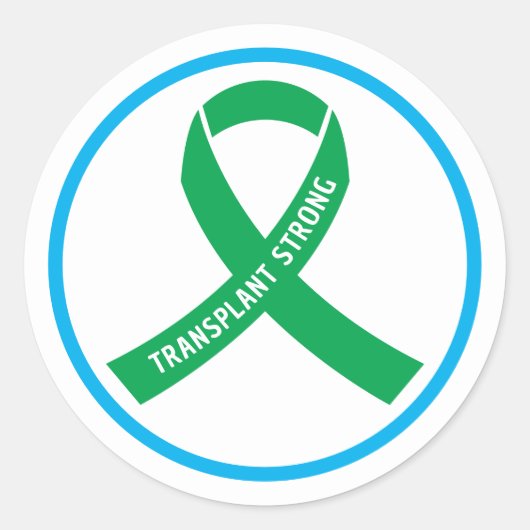 Transplant Sterk Groen Ribbon Envelope Seal Ronde Sticker (Voorkant)