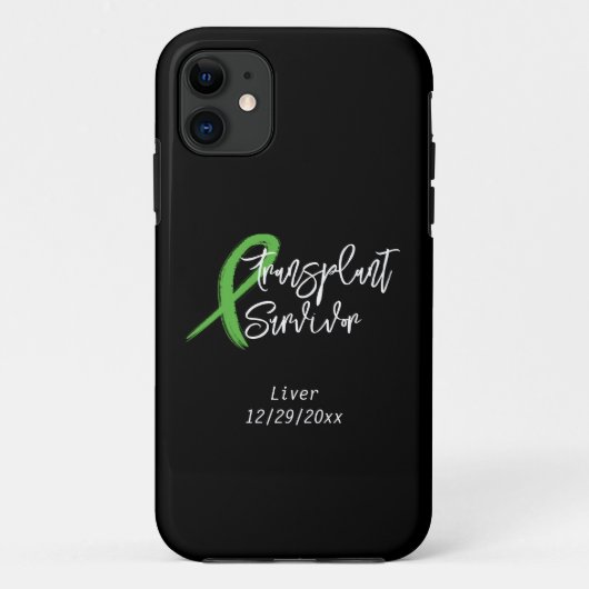 Transplant Survivor Green Ribbon Trendy Custom Case-Mate iPhone Case (Achterkant)