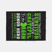 Transplantaat Overlevende orgaan Nierdonor Ontvang Fleece Deken (Voorkant (Horizontaal))