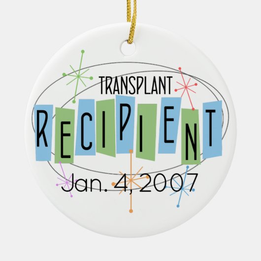  transplantaatontvanger en aangepaste foto keramisch ornament (Voorkant)