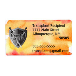 Transplantatie adreslabel van afschermingsscherm etiket