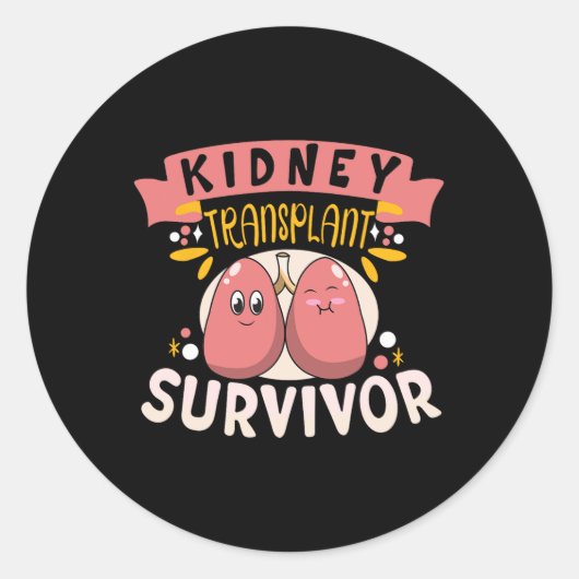Transplantatie Overlevende nierziekte Niersteen Ronde Sticker (Voorkant)