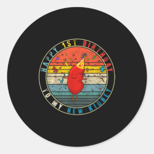 Transplantatiebewustzijn gelukkig 1e verjaardag mi ronde sticker