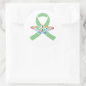 Transplanteer groene lintvlinder ronde sticker (Tas)