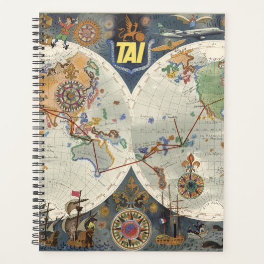 Transport Aeriens Internationaux Wereldkaart Planner (Voorkant)
