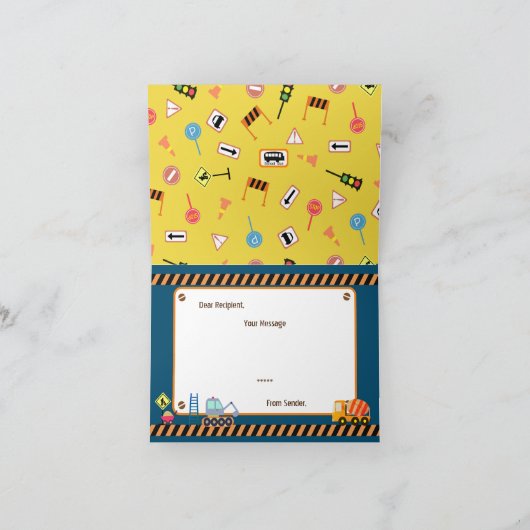 Transport Blue. Birthday Kaart (Binnen)