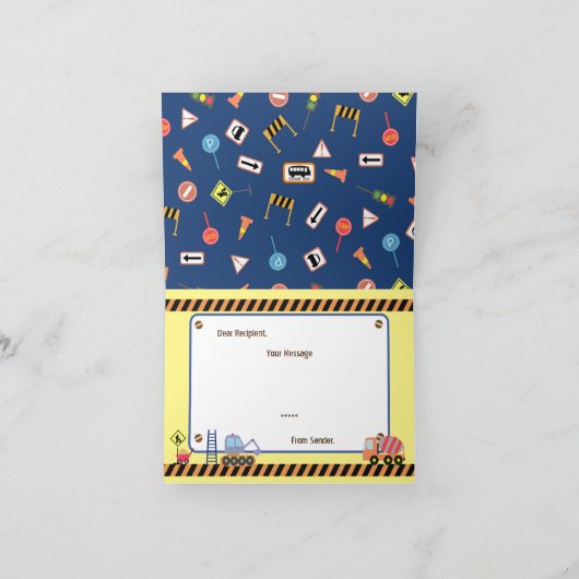 Transport Blue. Birthday Kaart (Binnen)