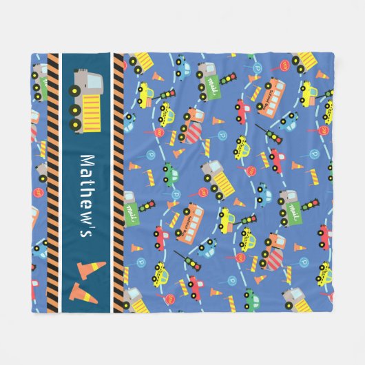 Transport Blue. Fleece Deken (Voorkant (Horizontaal))