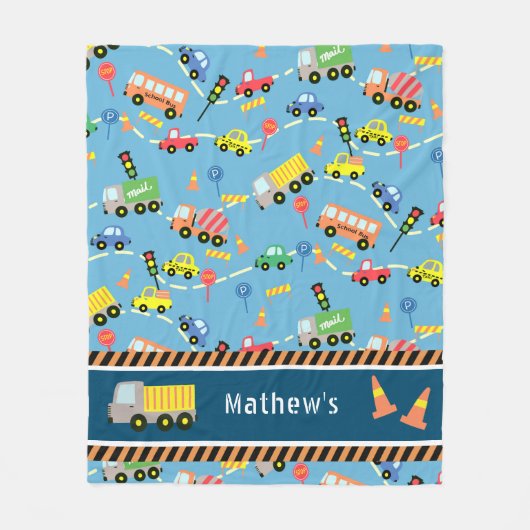 Transport Blue. Fleece Deken (Voorkant)