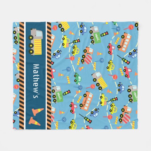 Transport Blue. Fleece Deken (Voorkant (Horizontaal))