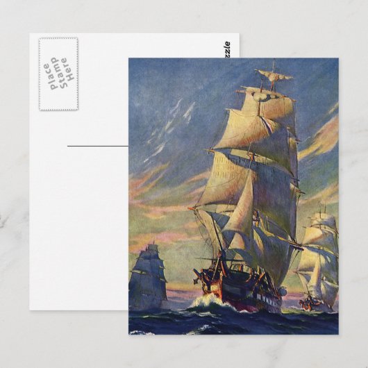  transport, Clipper Wordt op Zee verzonden Briefkaart (Voorkant / Achterkant)