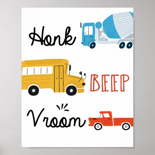 Transport Honk, Toeter, Vroom Poster (Voorkant)