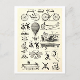  Transport + Pastime Illustrations Briefkaart
