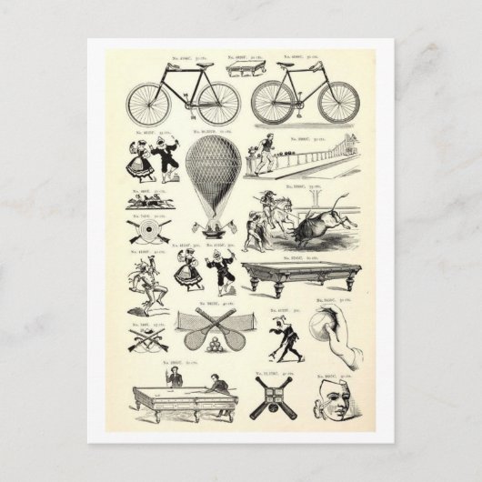  Transport + Pastime Illustrations Briefkaart (Voorkant)