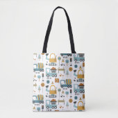 Transport patroon jongens tote bag (Voorkant)