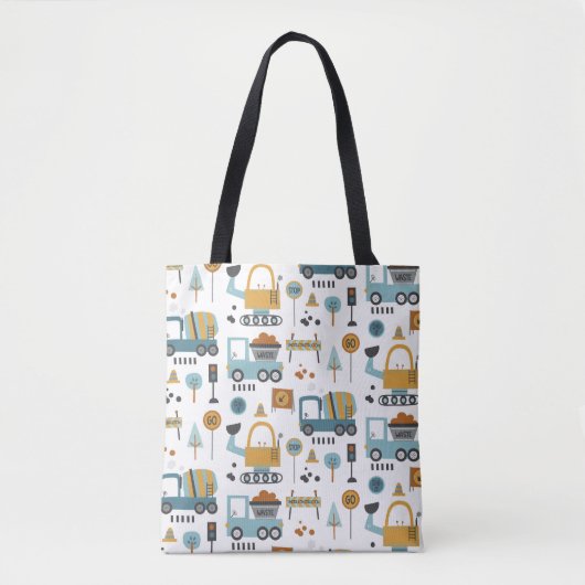 Transport patroon jongens tote bag (Voorkant)