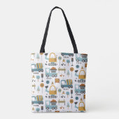 Transport patroon jongens tote bag (Achterkant)