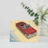  transport, rode converteerbare autoband briefkaart (Staand voorkant)