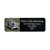 Transport Truck Freight Camo Logo Retouradres Etiket (Voorkant)