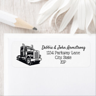 Transport Truck Vracht Koel Logo Retouradres Etiket