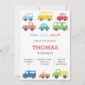 TRANSPORTATIE-BIRTHDAY-INVITATIE AANKONDIGING (Voorkant)