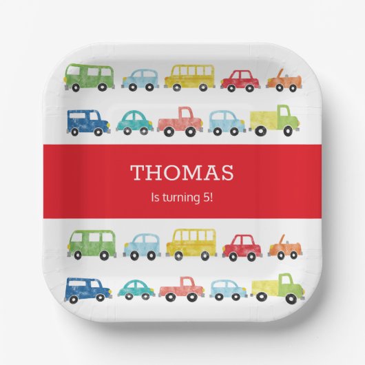 TRANSPORTATIE-BIRTHDAY-INVITATIE PAPIEREN BORDJE (Voorkant)