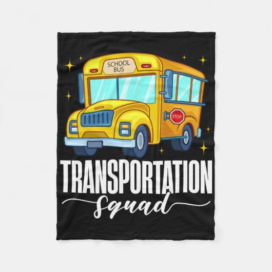 Transportatie Team Eerste Dag Schoolbus Welkom Fleece Deken (Voorkant)