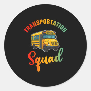 Transportatie Team Grappige Buschauffeur Terug Naa Ronde Sticker