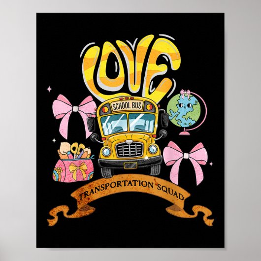 Transportatieploeg Doodle Busassistent Terug naar Poster (Voorkant)
