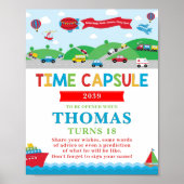 Transportation 1st Birthday Activity Time Capsule Poster (Voorkant)