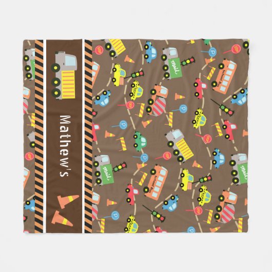 Transportation Brown Fleece Deken (Voorkant (Horizontaal))