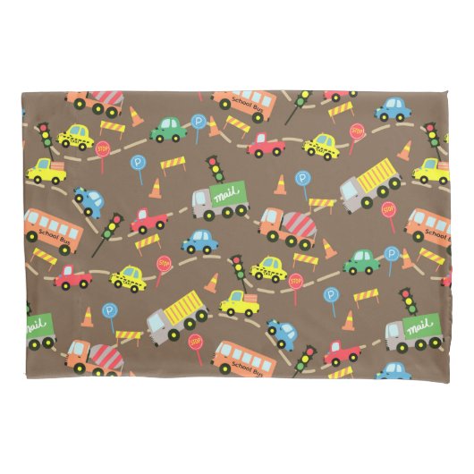 Transportation Brown Kussensloop (Voorkant)