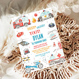 Transportation City Cars and Truck Boy Birthday Kaart