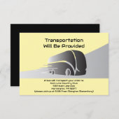 Transportation Party Mini Bus Kaart Vervoer Van (Voorkant / Achterkant)