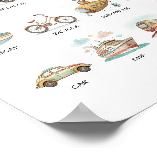 Transportation Poster – Learn Vehicle Names (Hoek)