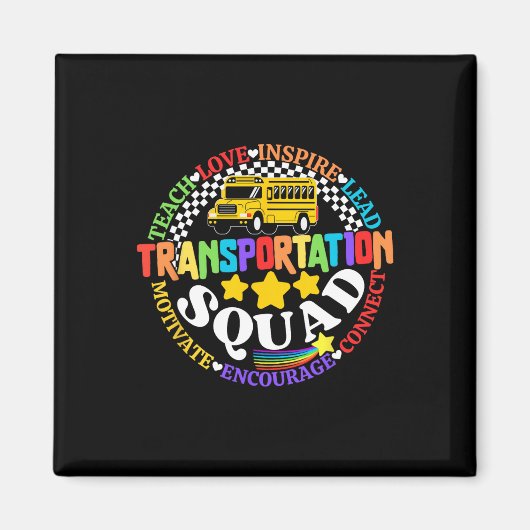 Transportation Squad Back To School Bus Driver Mon Magneet (Voorkant)