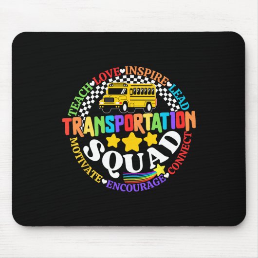 Transportation Squad Back To School Bus Driver Mon Muismat (Voorkant)