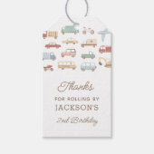 Transportauto's en vrachtwagens Boy Birthday Party Cadeaulabel (Voorkant)