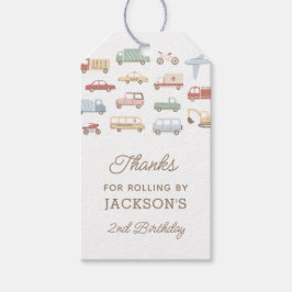 Transportauto's en vrachtwagens Boy Birthday Party Cadeaulabel