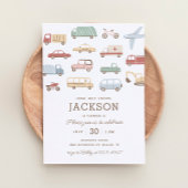 Transportauto's en vrachtwagens Boy Birthday Party Kaart