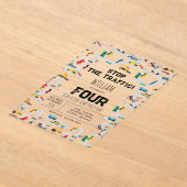 Transportauto's Vrachtwagens Stoppen Verkeersverja Acryl Uitnodigingen (Laagn)